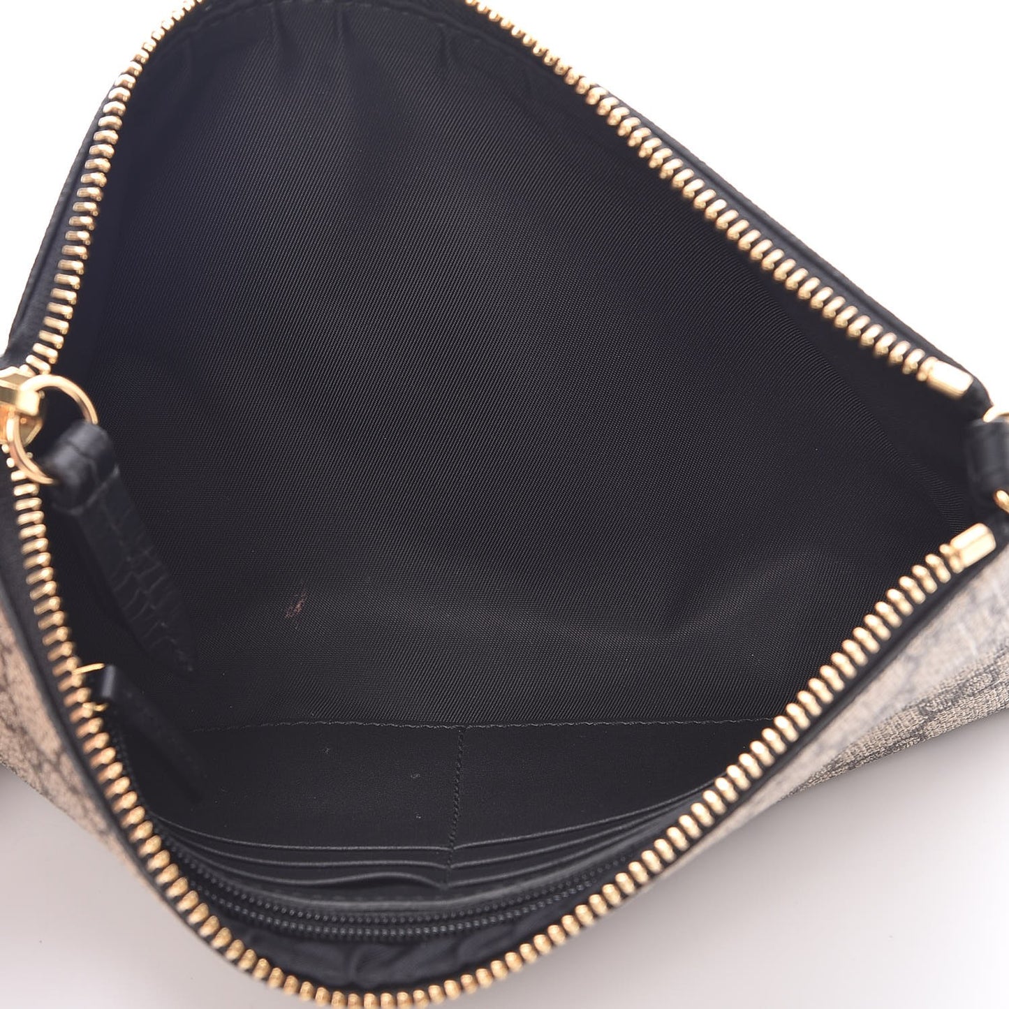 GG Supreme Monogram Wrist Wallet Black