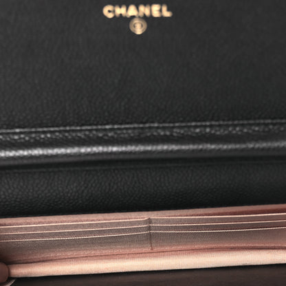 Chanel Grained Calfskin Quilted Cuba Wallet On Chain WOC Black 5 of 12