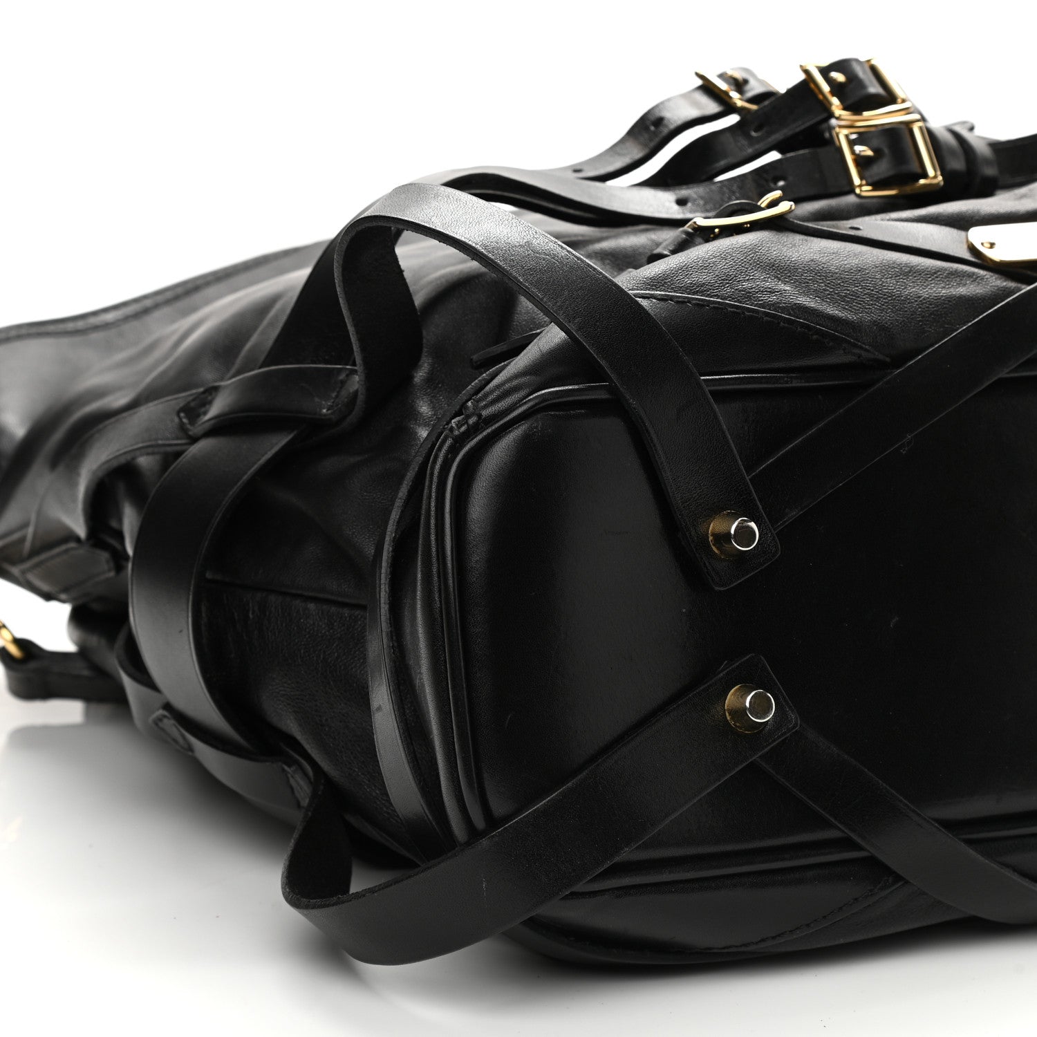 Burberry Soft Lambskin Bridle Calfskin Medium Gosford Hobo Black 11 of 19