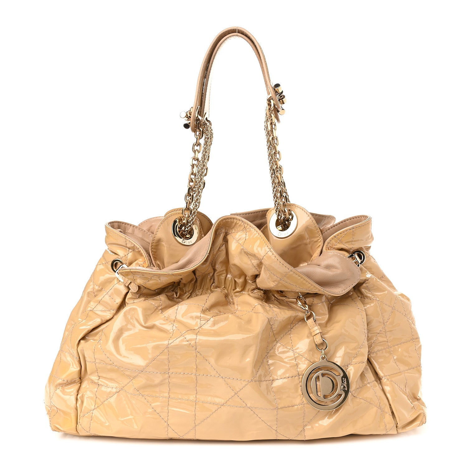 Christian Dior Patent Cannage Medium Le Trente Tote Beige 1 of 10