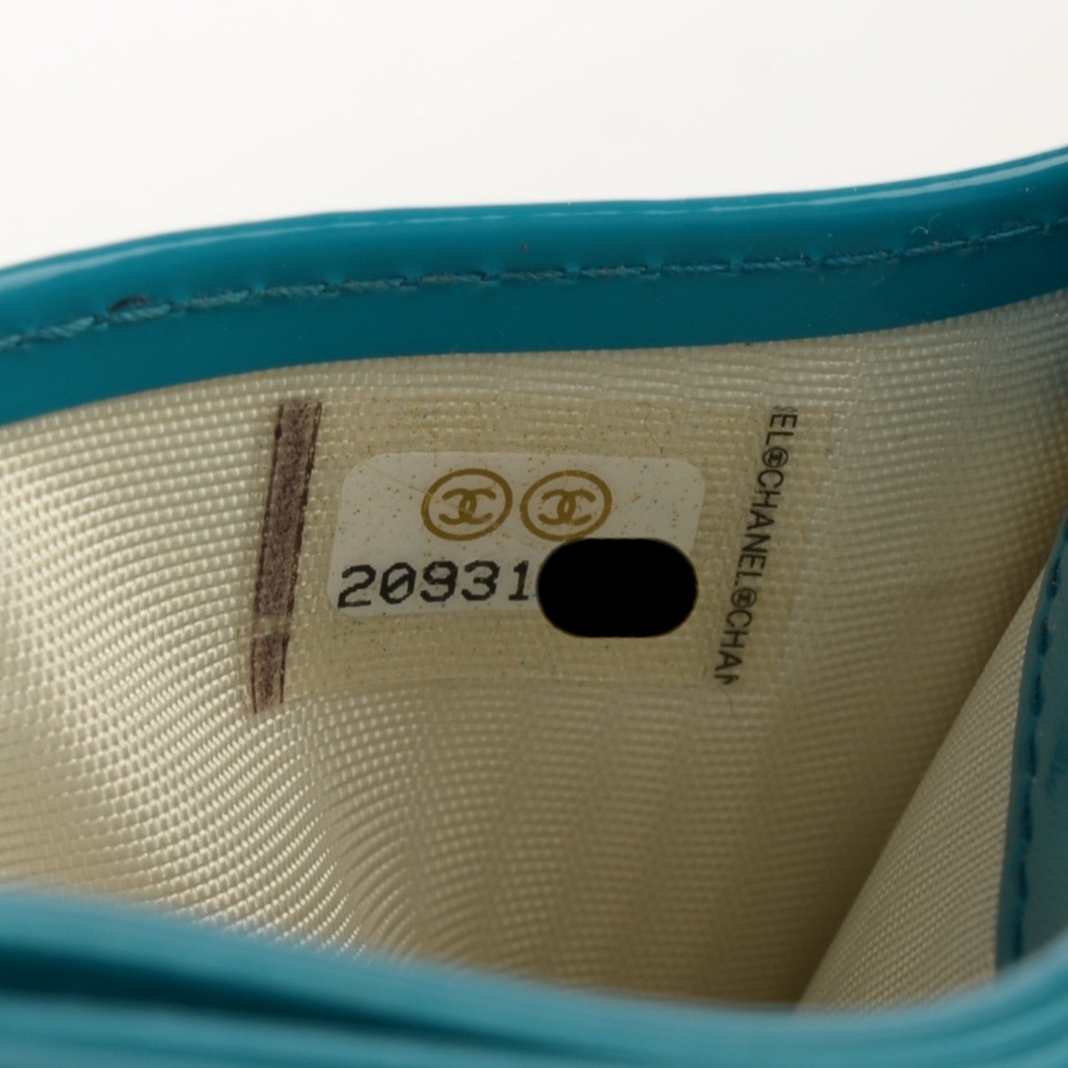 Chanel Patent Chevron Card Holder Turquoise 8 of 8