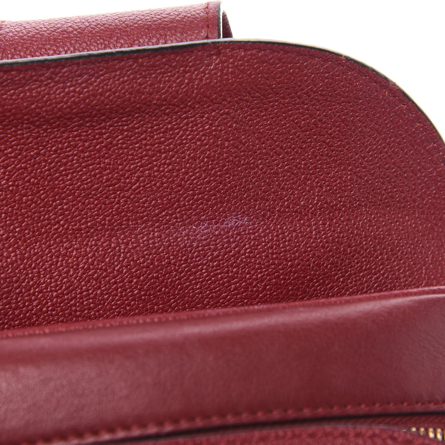 Soft Grain Calfskin Small Buckle Zip Bag Parade Red