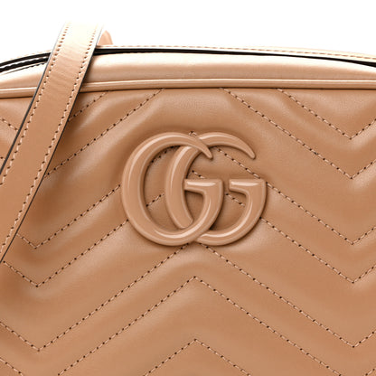 Gucci Calfskin Matelasse Monochrome Small GG Marmont Chain Shoulder Bag Camelia 8 of 10
