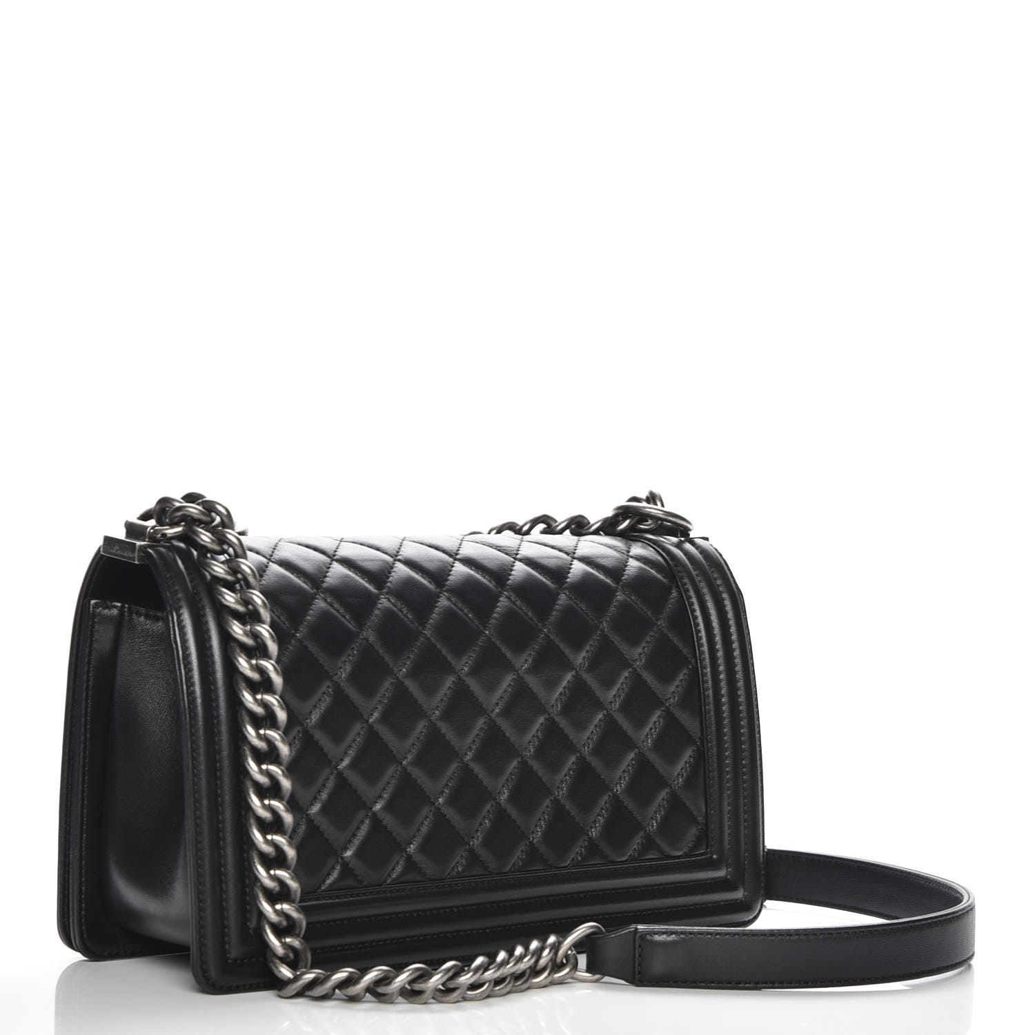 Chanel Lambskin Quilted Medium Boy Flap Black 3 of 8