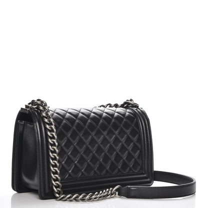 Chanel Lambskin Quilted Medium Boy Flap Black 3 of 8