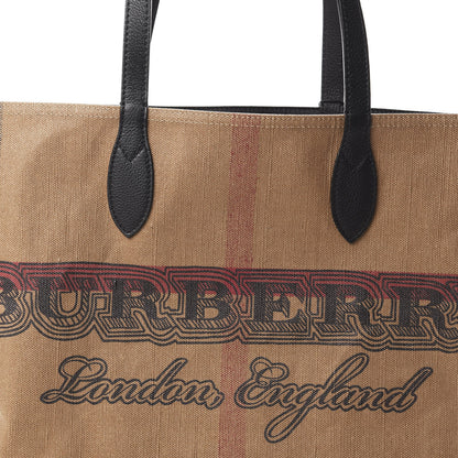 Burberry Coated Canvas Mega Check Medium Doodle Tote Black 9 of 9