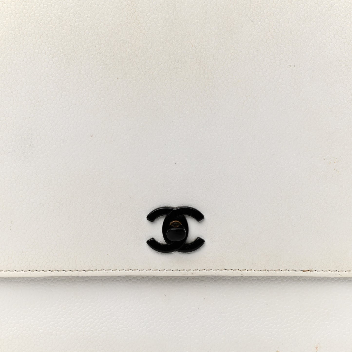 Caviar Quilted Flap Shoulder Bag White