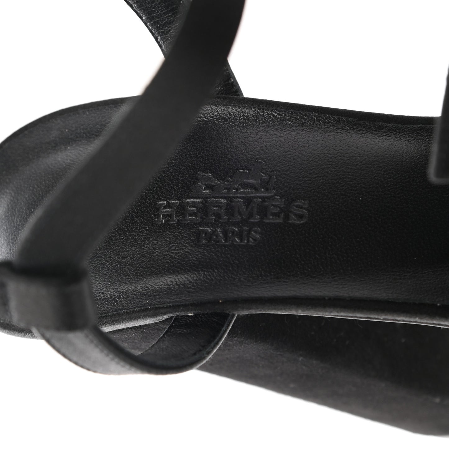 Suede Goatskin Satin Calas Sandals 36 Black