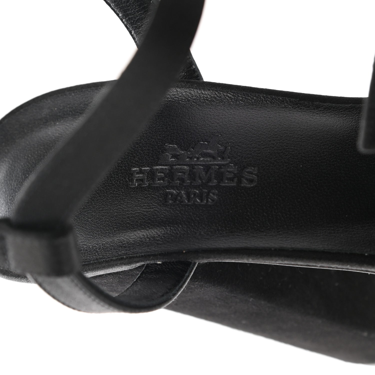 Hermes Suede Goatskin Satin Calas Sandals 36 Black 6 of 11