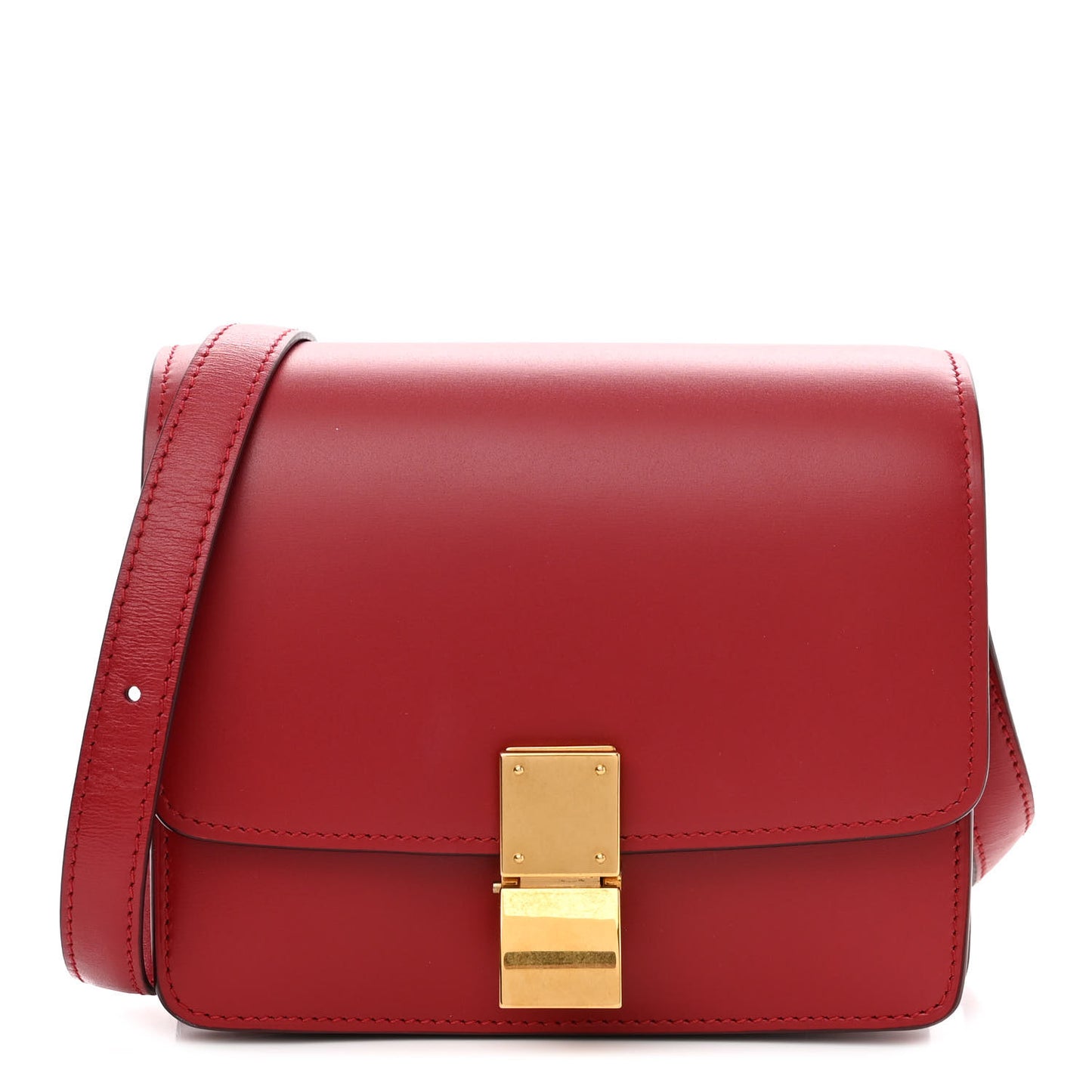 Smooth Calfskin Small Classic Box Flap Bag Red