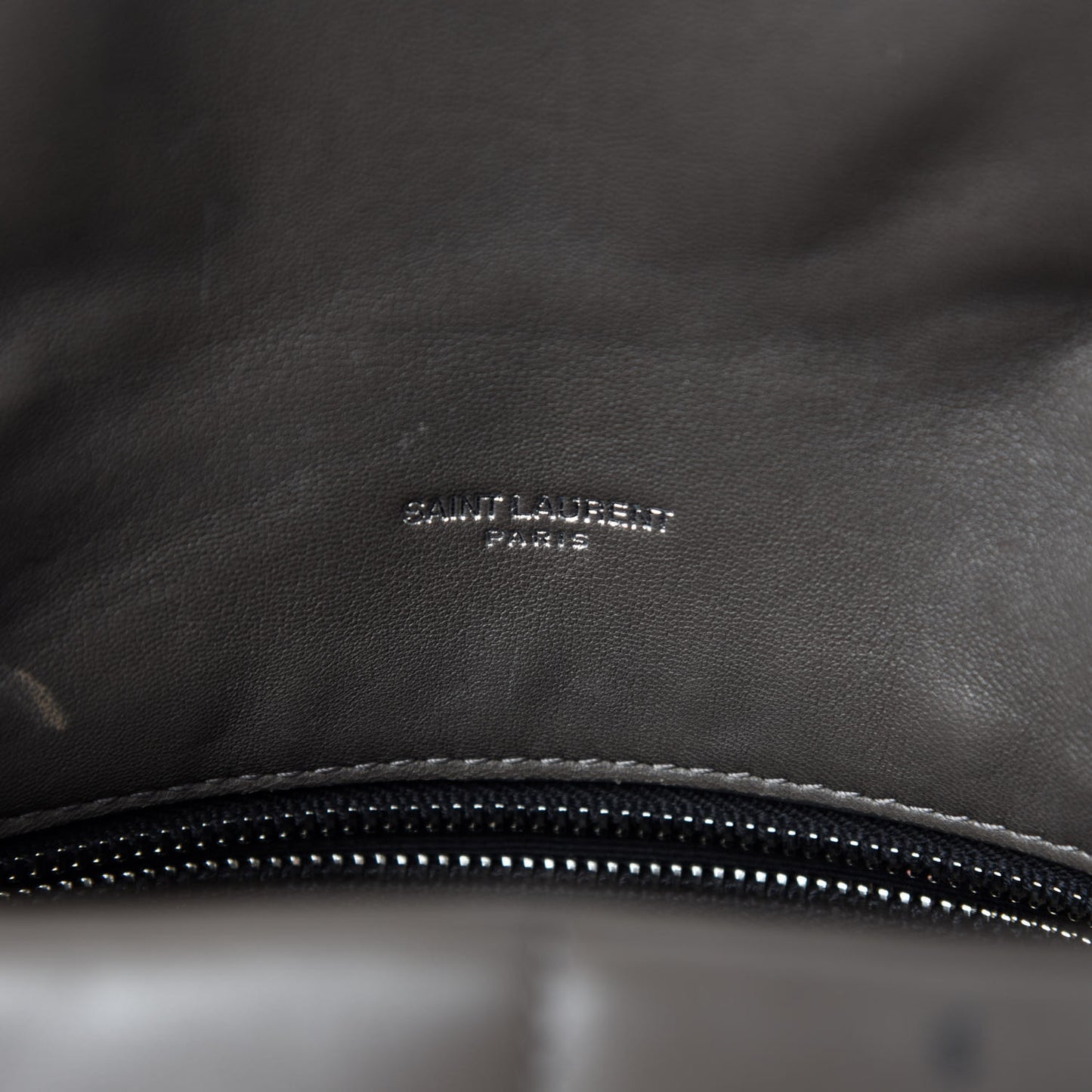 Lambskin Quilted Small Loulou Puffer Monogram Chain Satchel Concrete
