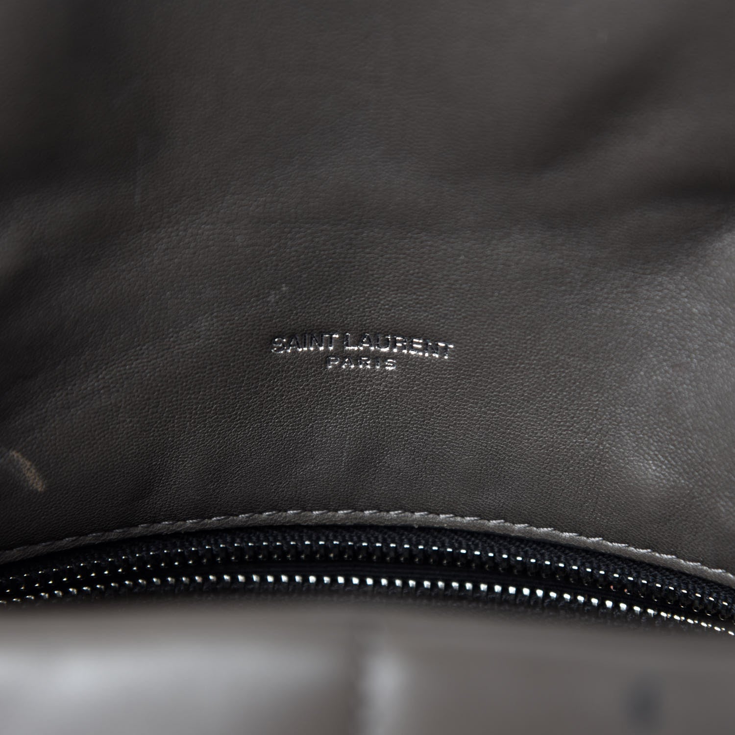 Saint Laurent Lambskin Quilted Small Loulou Puffer Monogram Chain Satchel Concrete 12 of 14
