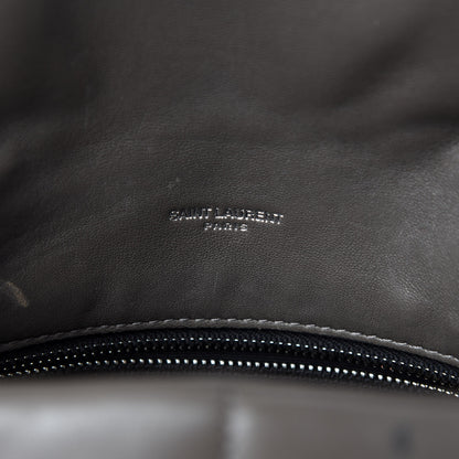 Saint Laurent Lambskin Quilted Small Loulou Puffer Monogram Chain Satchel Concrete 12 of 14
