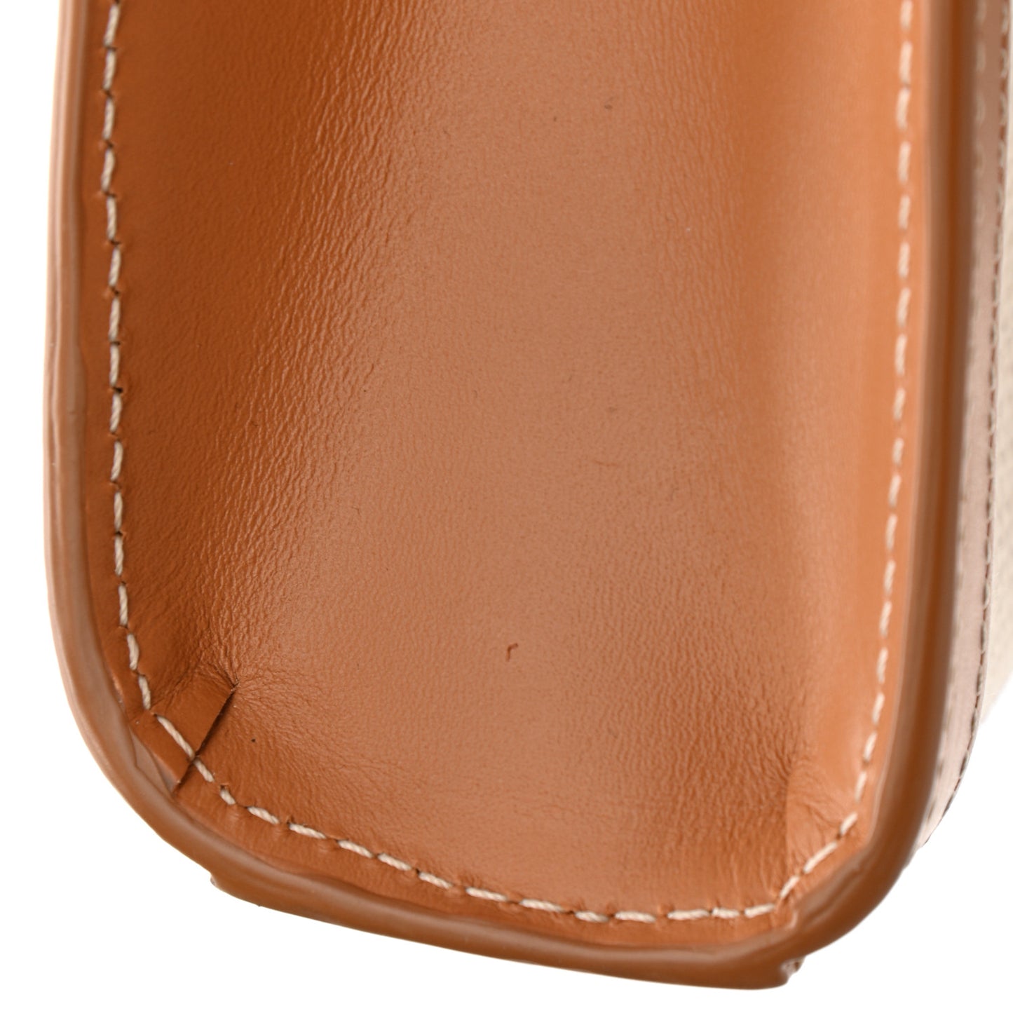 Canvas Calfskin Mini Vertical Cabas Natural Tan