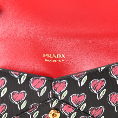 Prada Vitello Move Love Envelope Wallet Black 6 of 7
