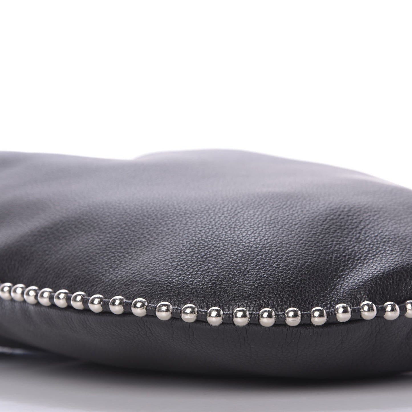Pebbled Calfskin Studded Roxy Hobo Black