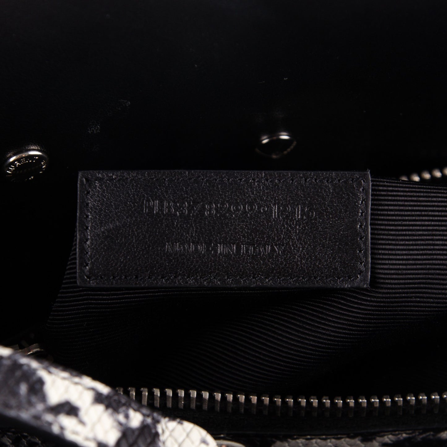 Grained Calfskin Embossed Python Small Sac De Jour Black