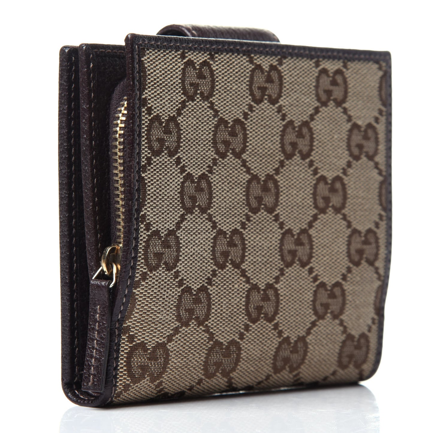 Monogram D Ring Compact Wallet Dark Brown