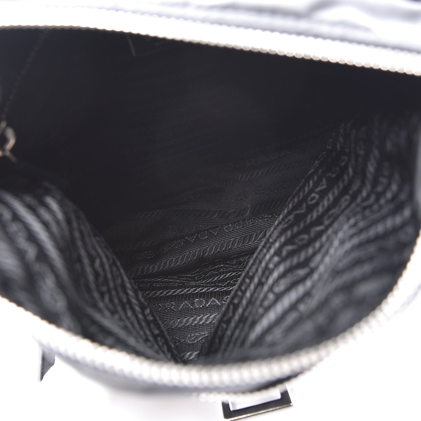 Nylon Vela Saffiano Shoulder Bag Black