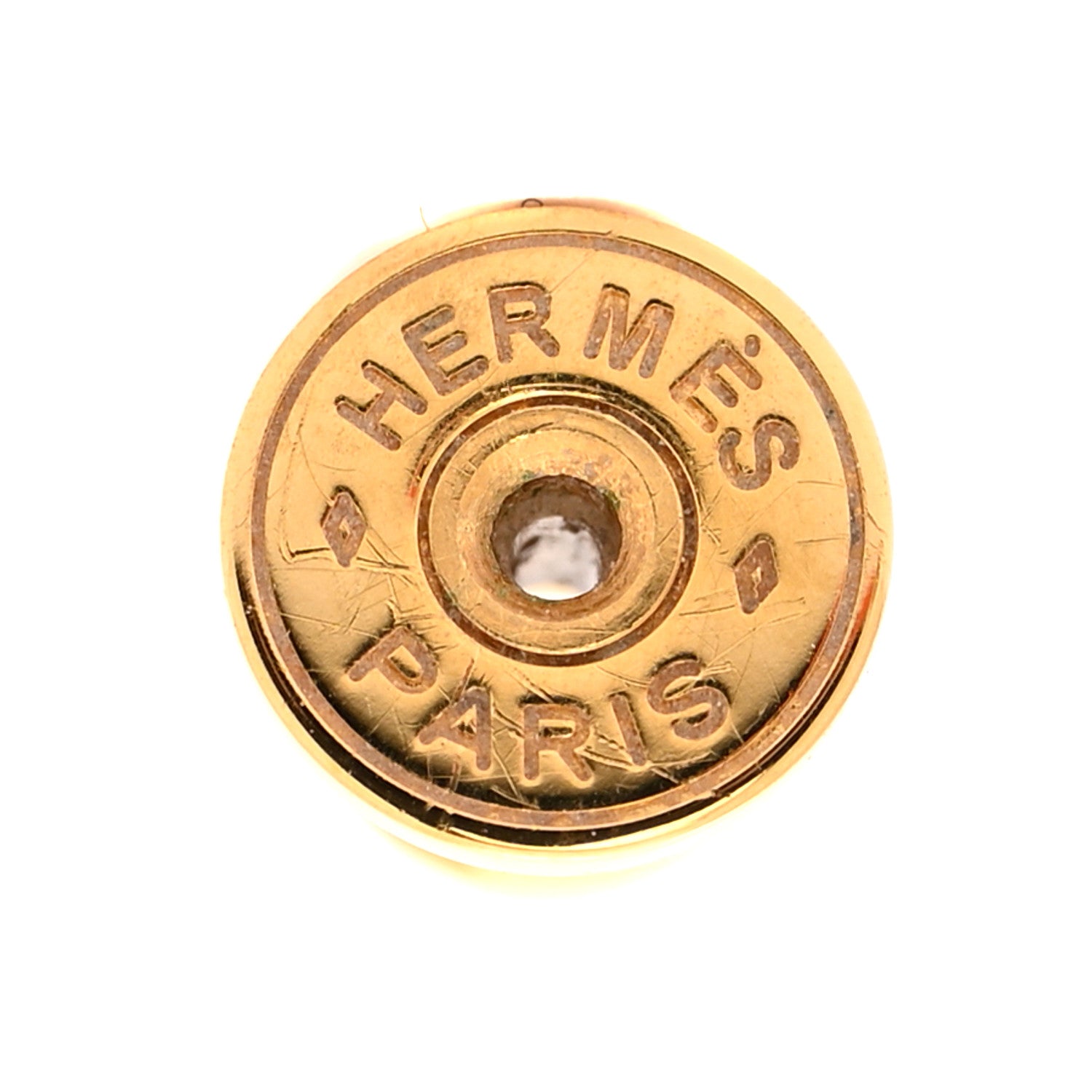 Hermes Gold Lacquered Mini Pop H Earrings Marron Glace 4 of 6
