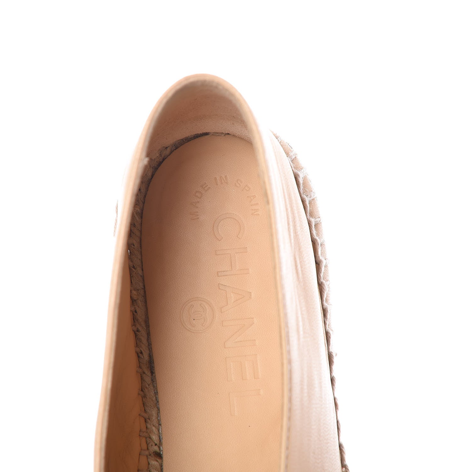 Chanel Lambskin CC Espadrilles 39 Beige Black 7 of 12