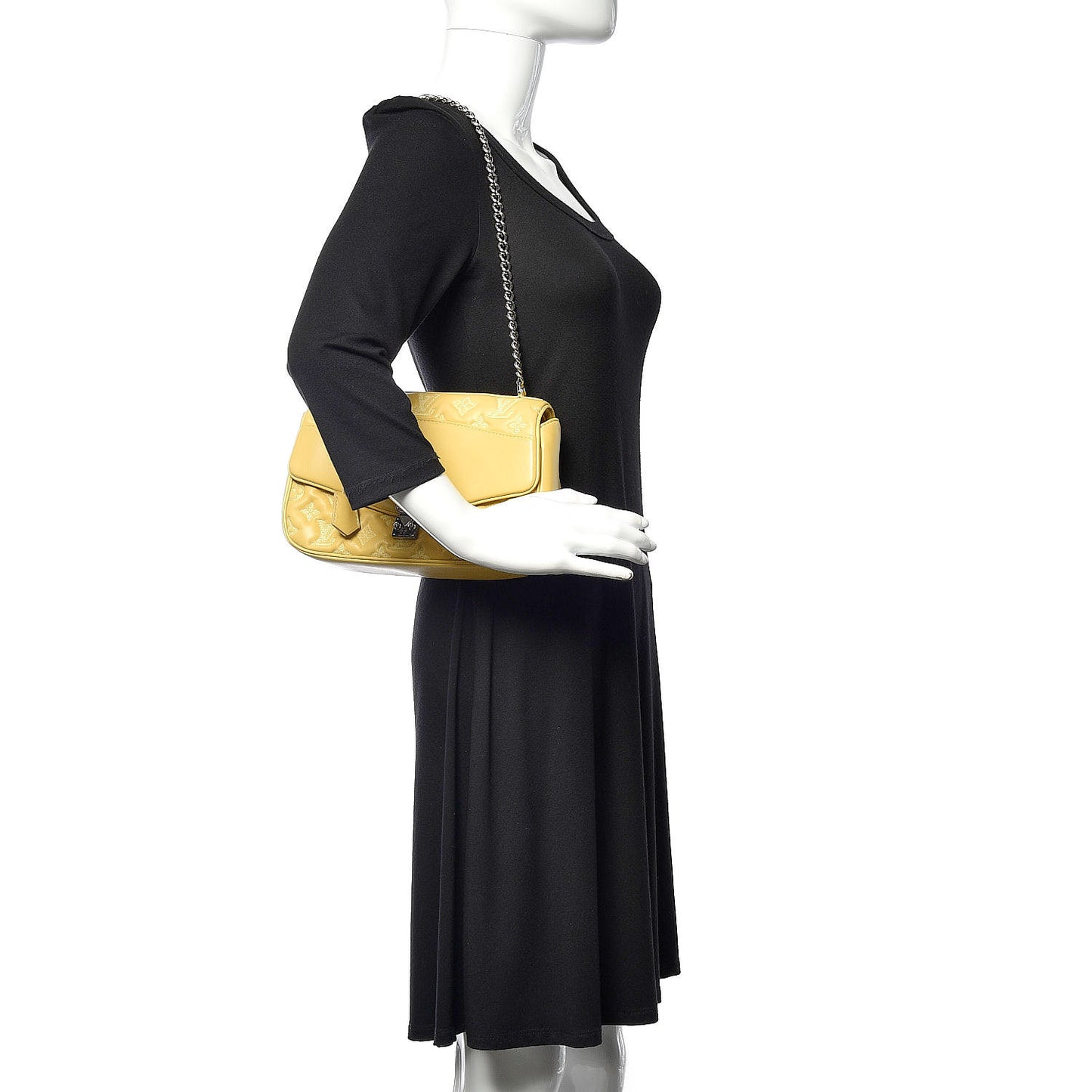 Lambskin Mama Broderie Pochette Jaune Pale