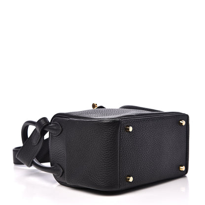 Hermes Taurillon Clemence Mini Lindy 20 Black 3 of 7