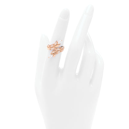 Tiffany 18K Rose Gold Diamond Victoria Vine Bypass Ring 52 6 2 of 5