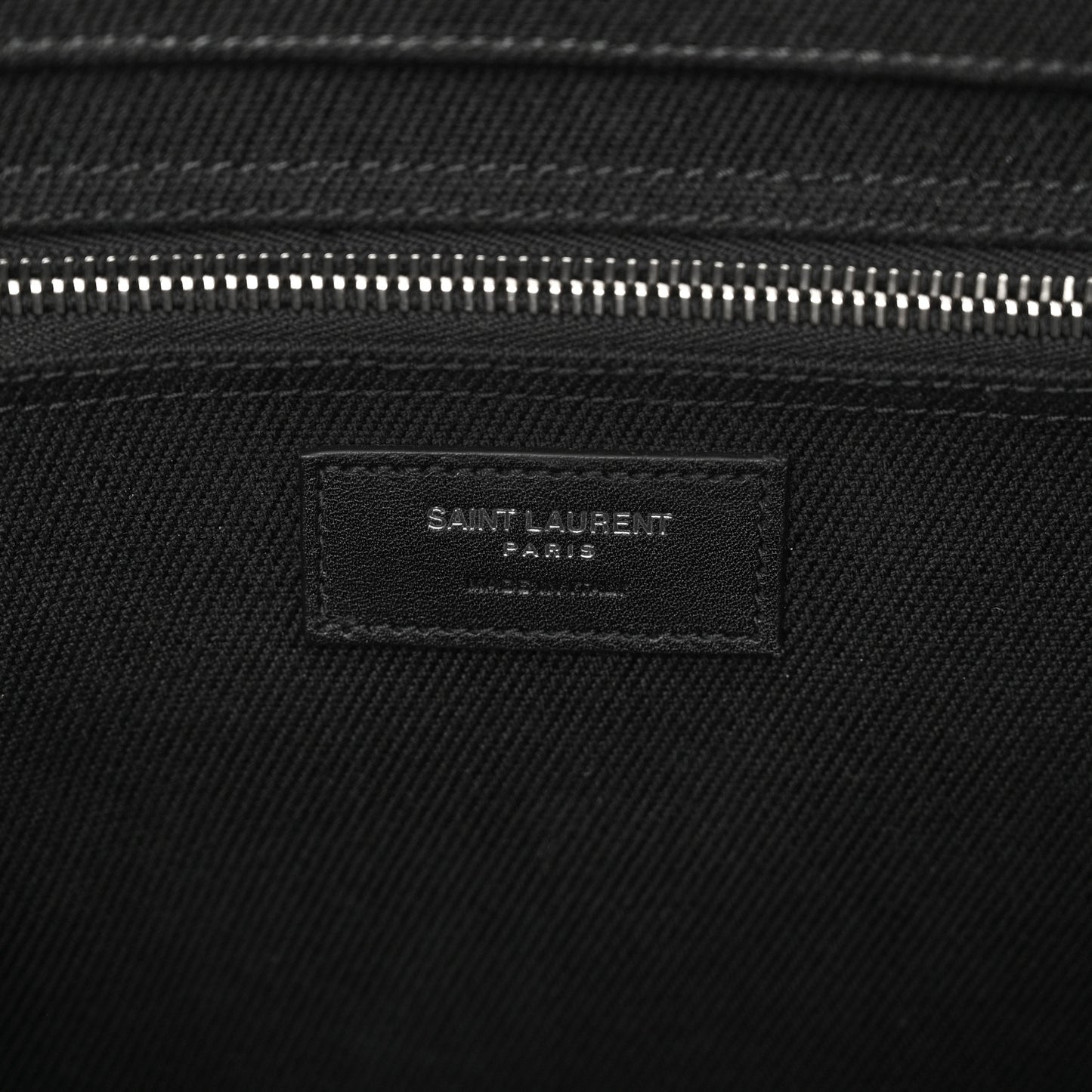 Linen Calfskin Rive Gauche Tote Black
