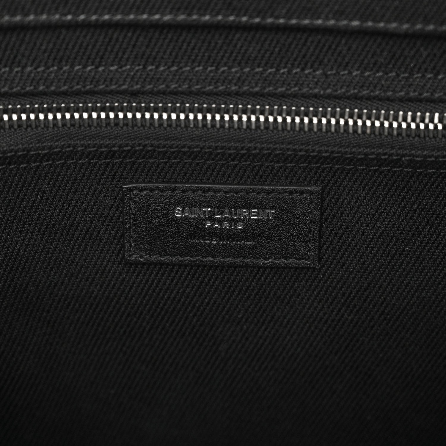 Saint Laurent Linen Calfskin Rive Gauche Tote Black 7 of 9