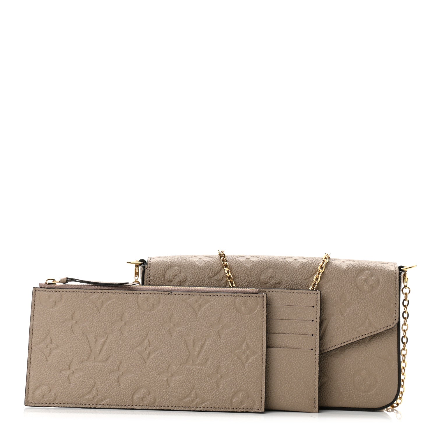 Louis Vuitton Empreinte Pochette Felicie Chain Wallet Tourterelle 1 of 11