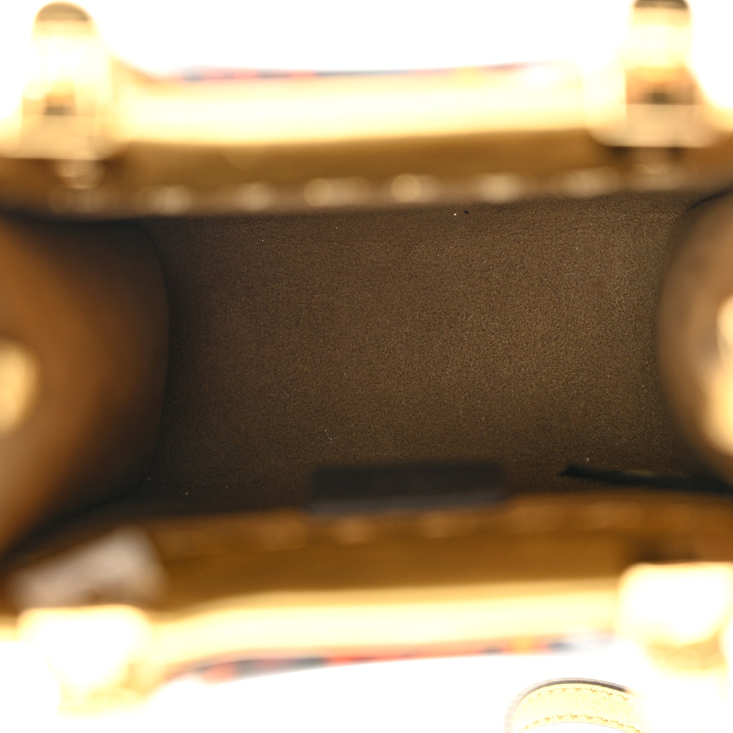 Vitello Catalan Mirror Plexiglass Mini Fendi Sunshine Shopper Tote Gold