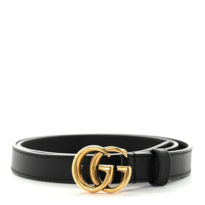 Gucci Calfskin Double G 20mm Belt 75 30 Black 1 of 6