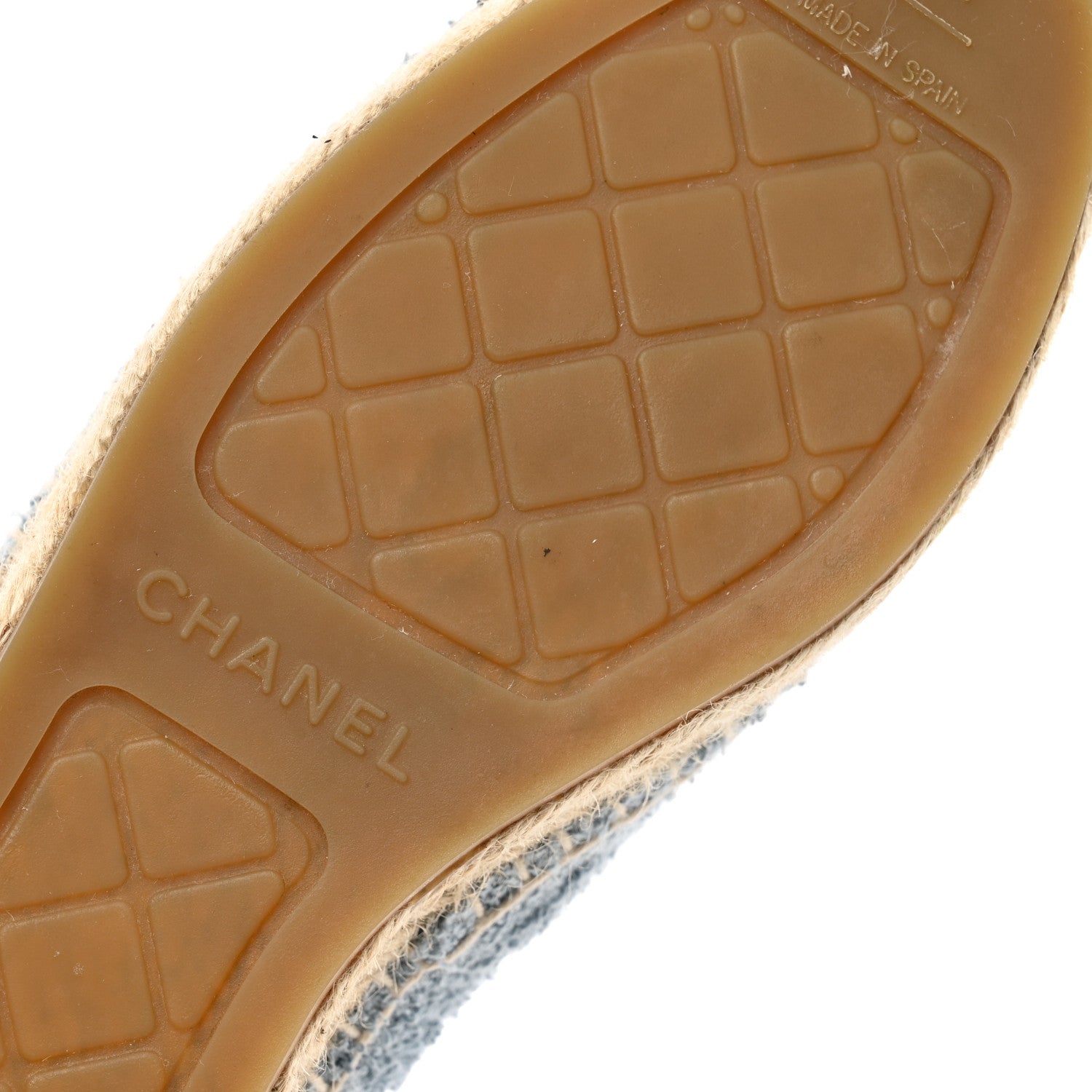 Chanel Fabric Grosgrain CC Espadrille 37 Blue Light Gray Black 9 of 14
