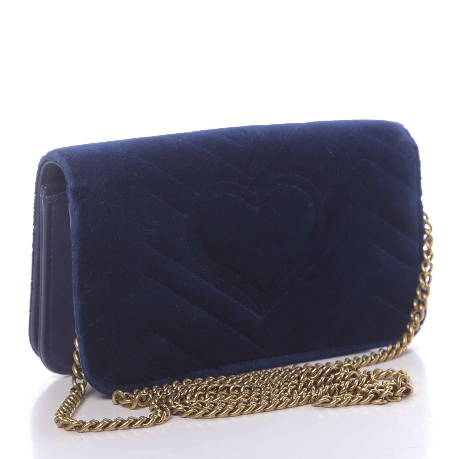 Gucci Velvet Matelasse GG Marmont Mini Bag Cobalt Blue 3 of 11