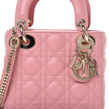 Christian Dior Lambskin Cannage Mini Lady Dior Rose Clair 7 of 13