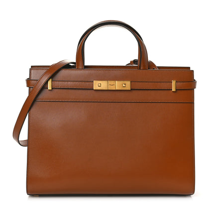 Saint Laurent Calfskin Small Manhattan Shopper Tote Brick Ebony Dark 1 of 9