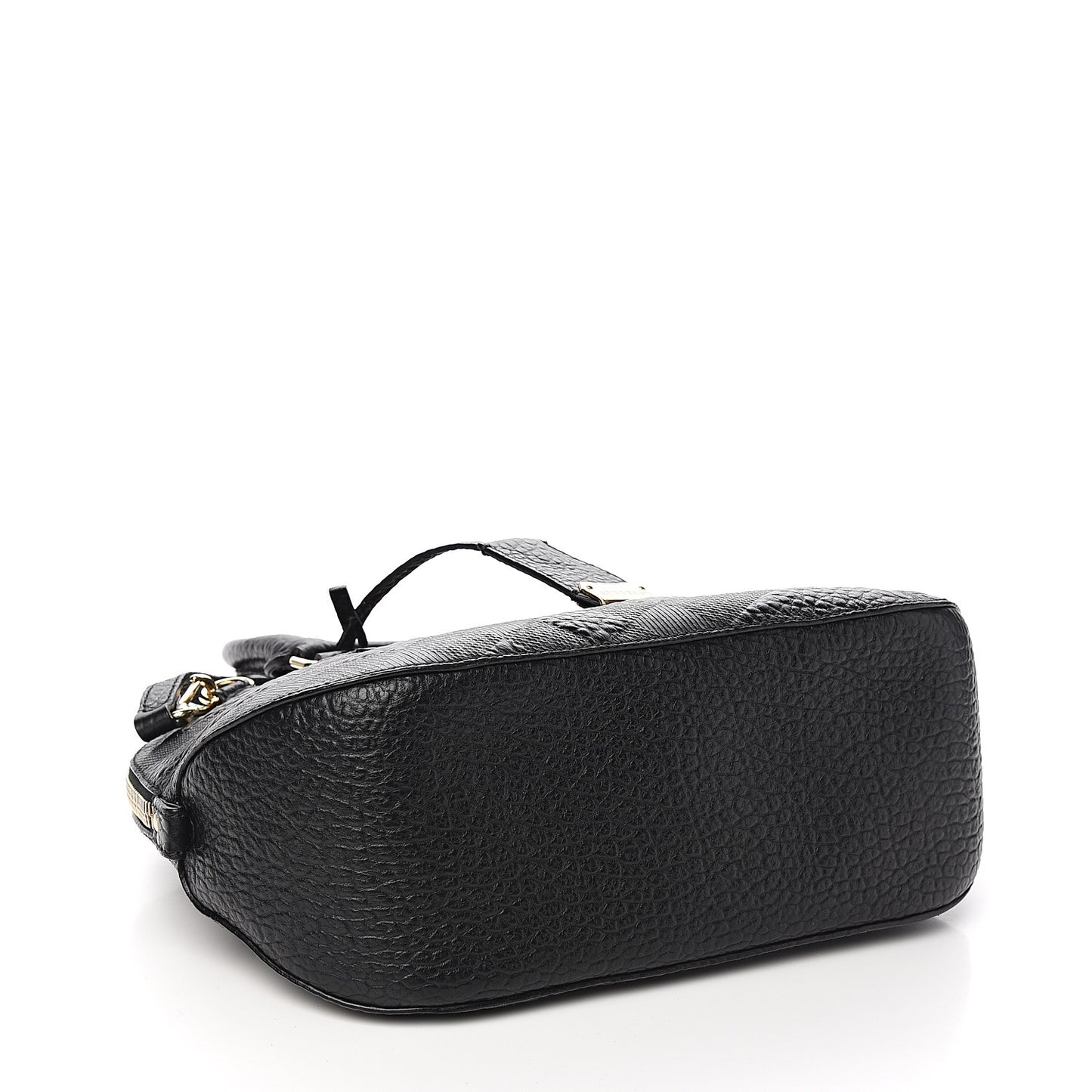 Heritage Grain Check Embossed Small Orchard Bowling Bag Black