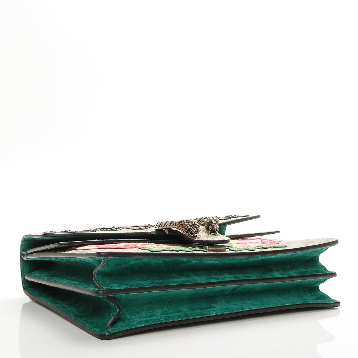 GG Supreme Monogram Embroidered Medium Dionysus Shoulder Bag Emerald