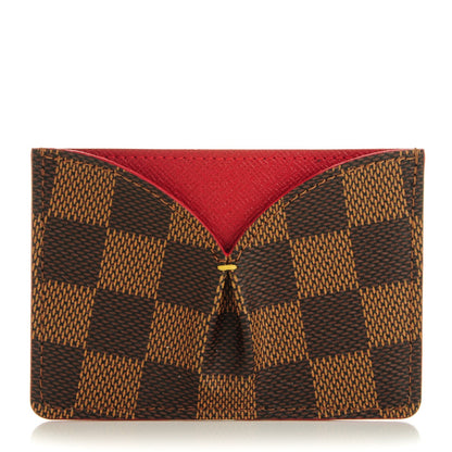 Louis Vuitton Damier Ebene Caissa Card Holder Cherry 1 of 6