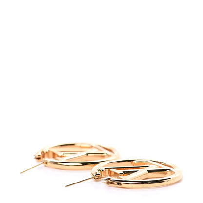 Louis Vuitton Metal Louise Hoop Earrings Gold 3 of 5