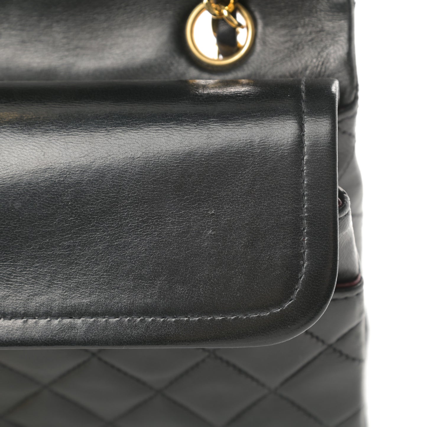 Lambskin Quilted Medium Double Flap Black