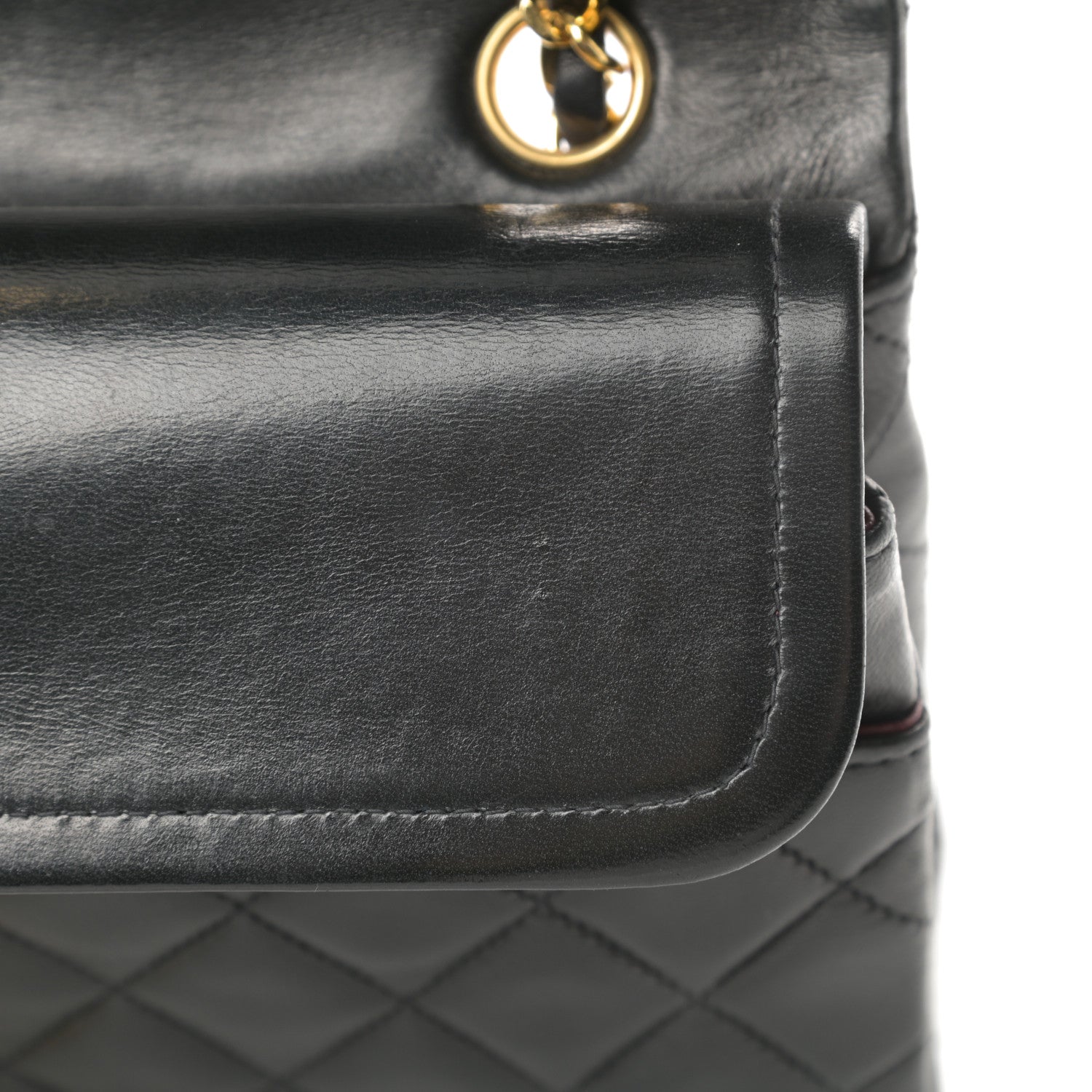 Chanel Lambskin Quilted Medium Double Flap Black 16 of 20