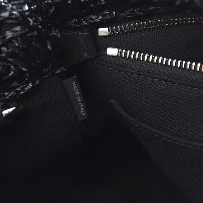 Prada Raffia Crochet Giardiniera Tote Black 8 of 12