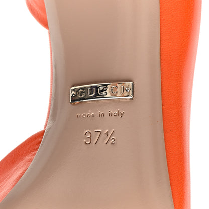 Gucci Calfskin Studded Cap Toe D'Orsay Pumps 37.5 Orange 6 of 7