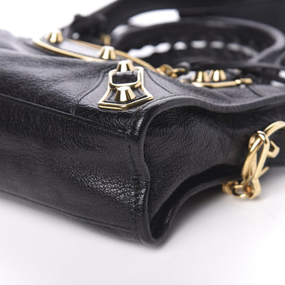 Balenciaga Chevre Gold Metallic Edge Hardware Mini City Black 11 of 12