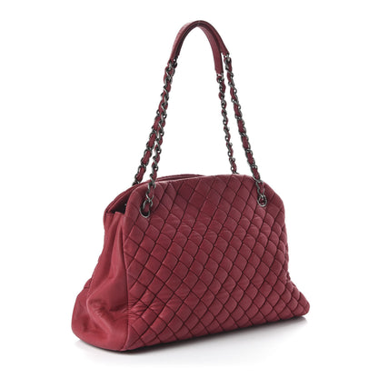Chanel Iridescent Calfskin Quilted New Bubble Bowling Bag Red 3 of 10