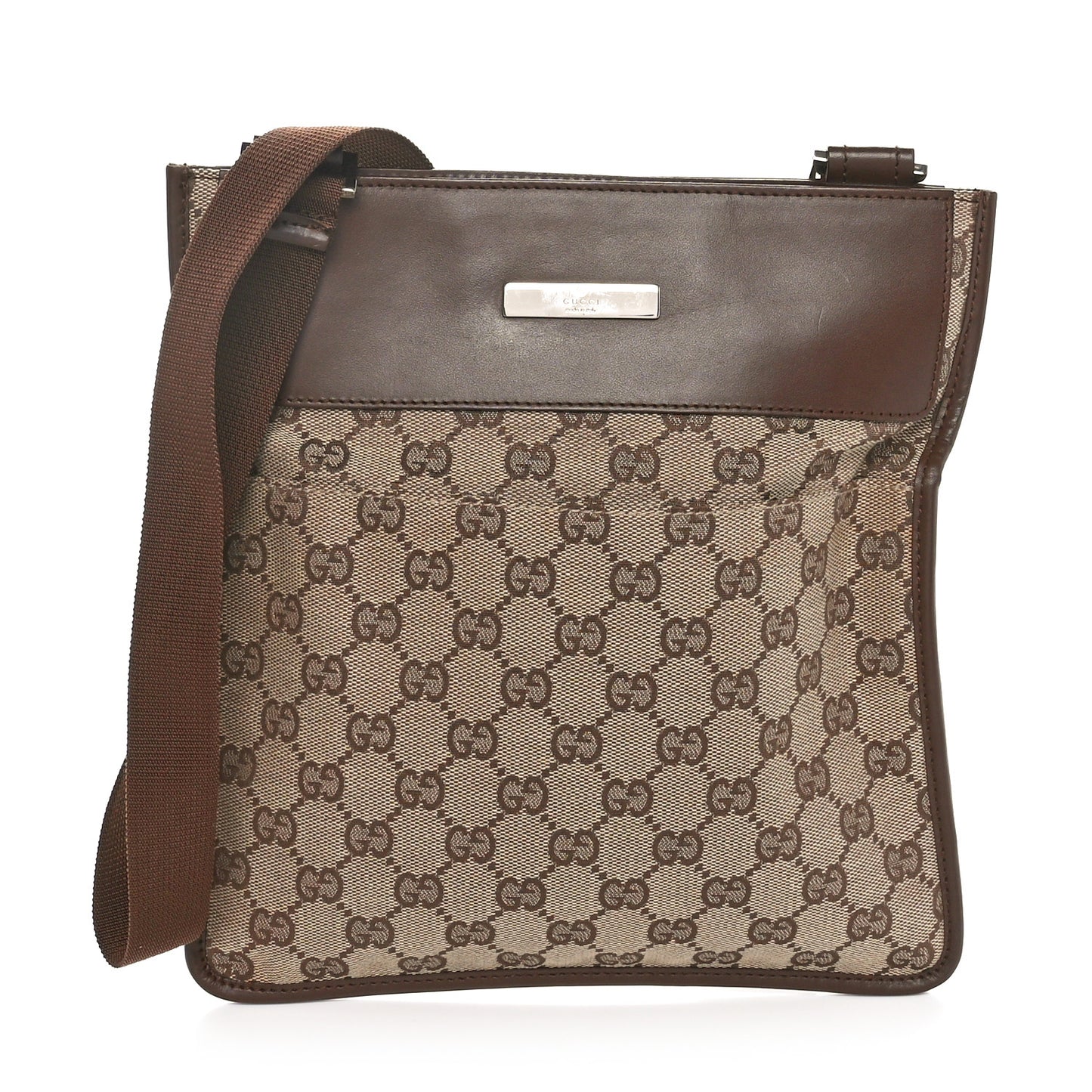 Monogram Messenger Crossbody Bag Dark Brown
