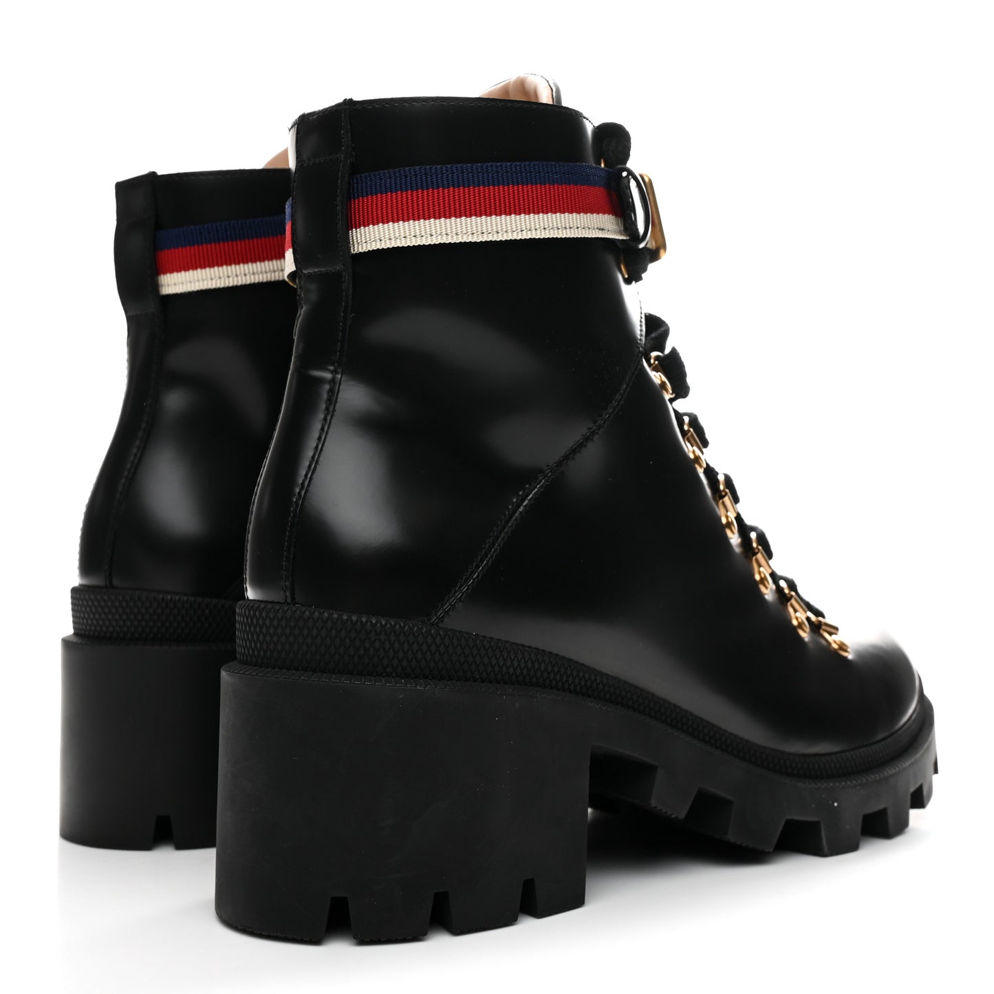 Calfskin Sylvie Web Womens Lace Up Combat Boots 42 Black