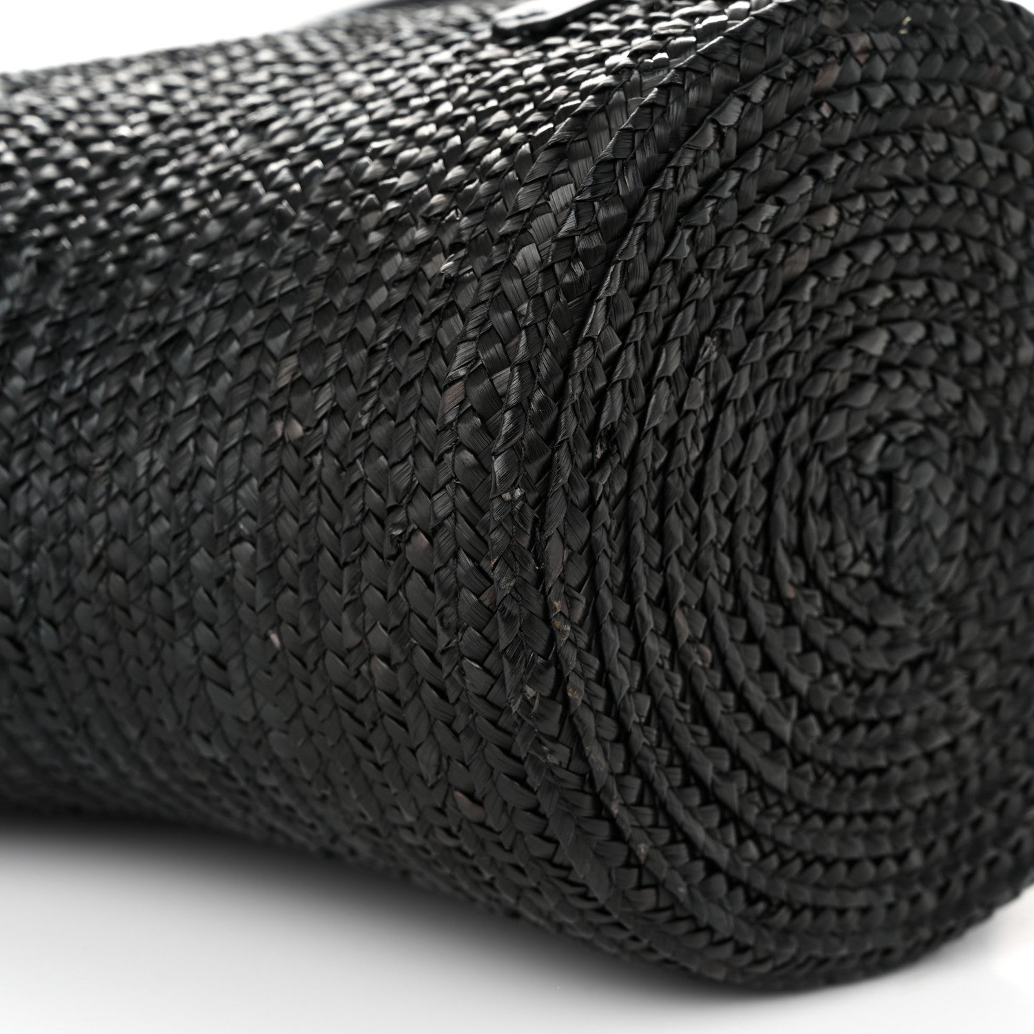 Balenciaga Raffia Woven Medium Basket Tote Black 8 of 9